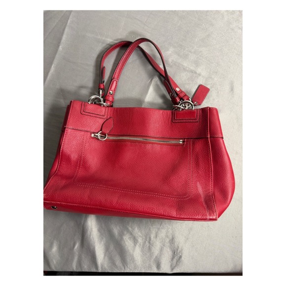 Coach Handbags - Coach Chelsea Heritage Red Pebbled Leather Tote Shoulder Bag F16831